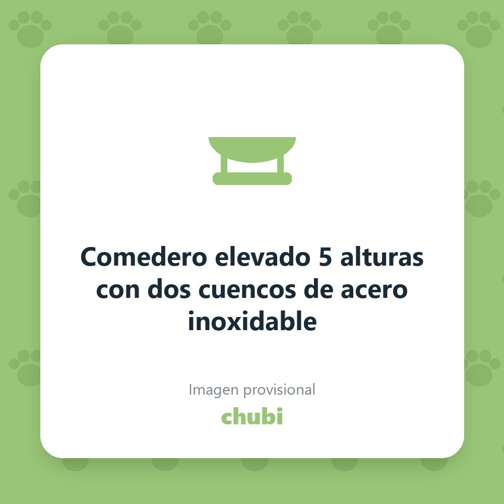 Comedero elevado 5 alturas con dos cuencos de acero inoxidable