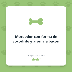 Mordedor con forma de cocodrilo y aroma a bacon