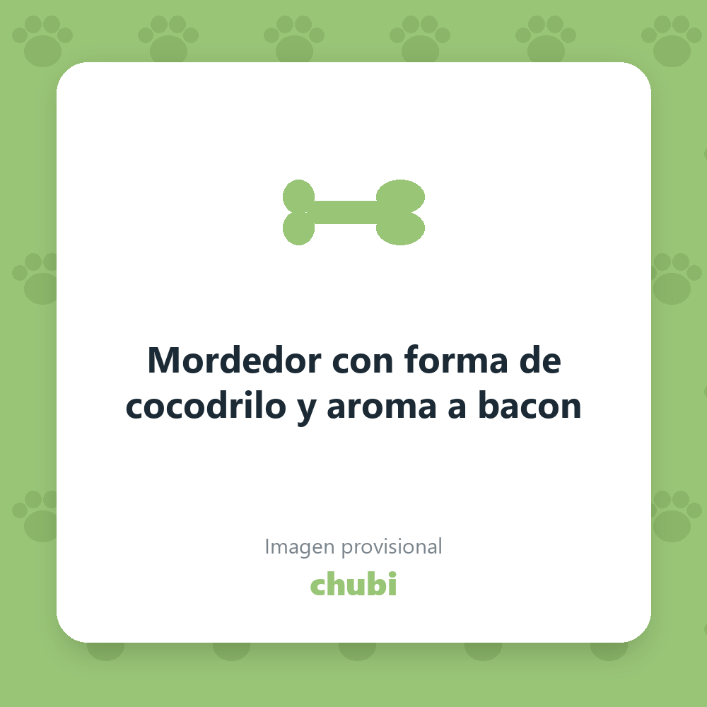 Mordedor con forma de cocodrilo y aroma a bacon