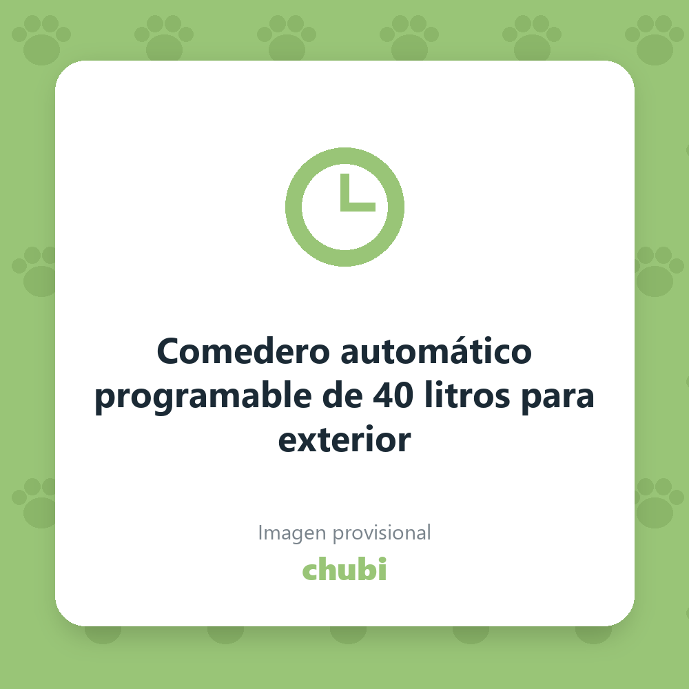 Comedero automático programable de 40 litros para exterior
