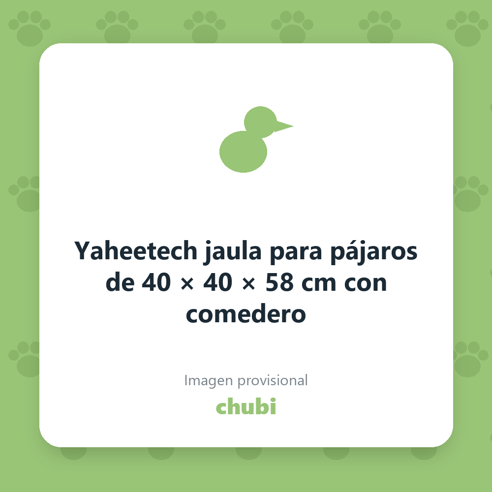 Yaheetech jaula para pájaros de 40 × 40 × 58 cm con comedero