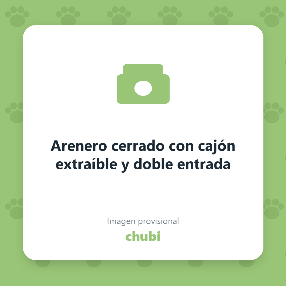 Arenero cerrado con cajón extraíble y doble entrada