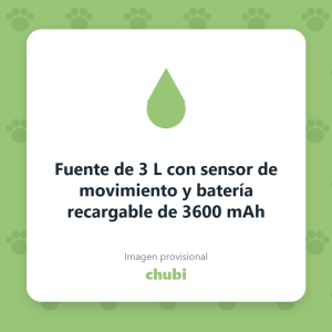 Fuente de 3 L con sensor de movimiento y batería recargable de 3600 mAh