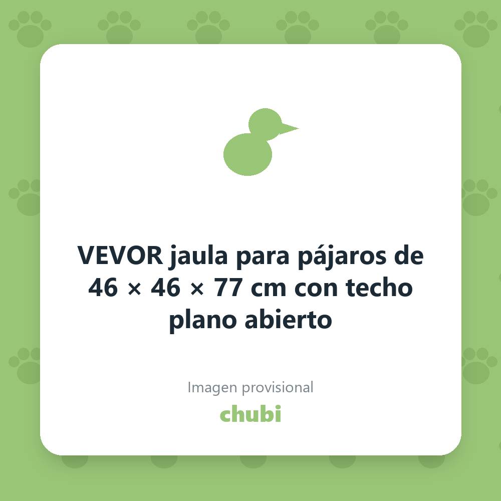 VEVOR jaula para pájaros de 46 × 46 × 77 cm con techo plano abierto
