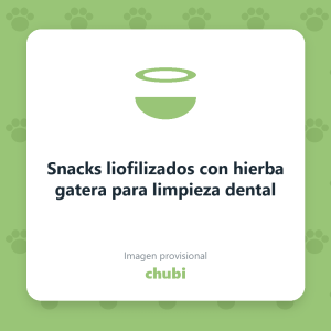 Snacks liofilizados con hierba gatera para limpieza dental