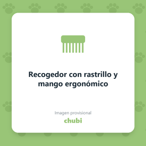 Recogedor con rastrillo y mango ergonómico